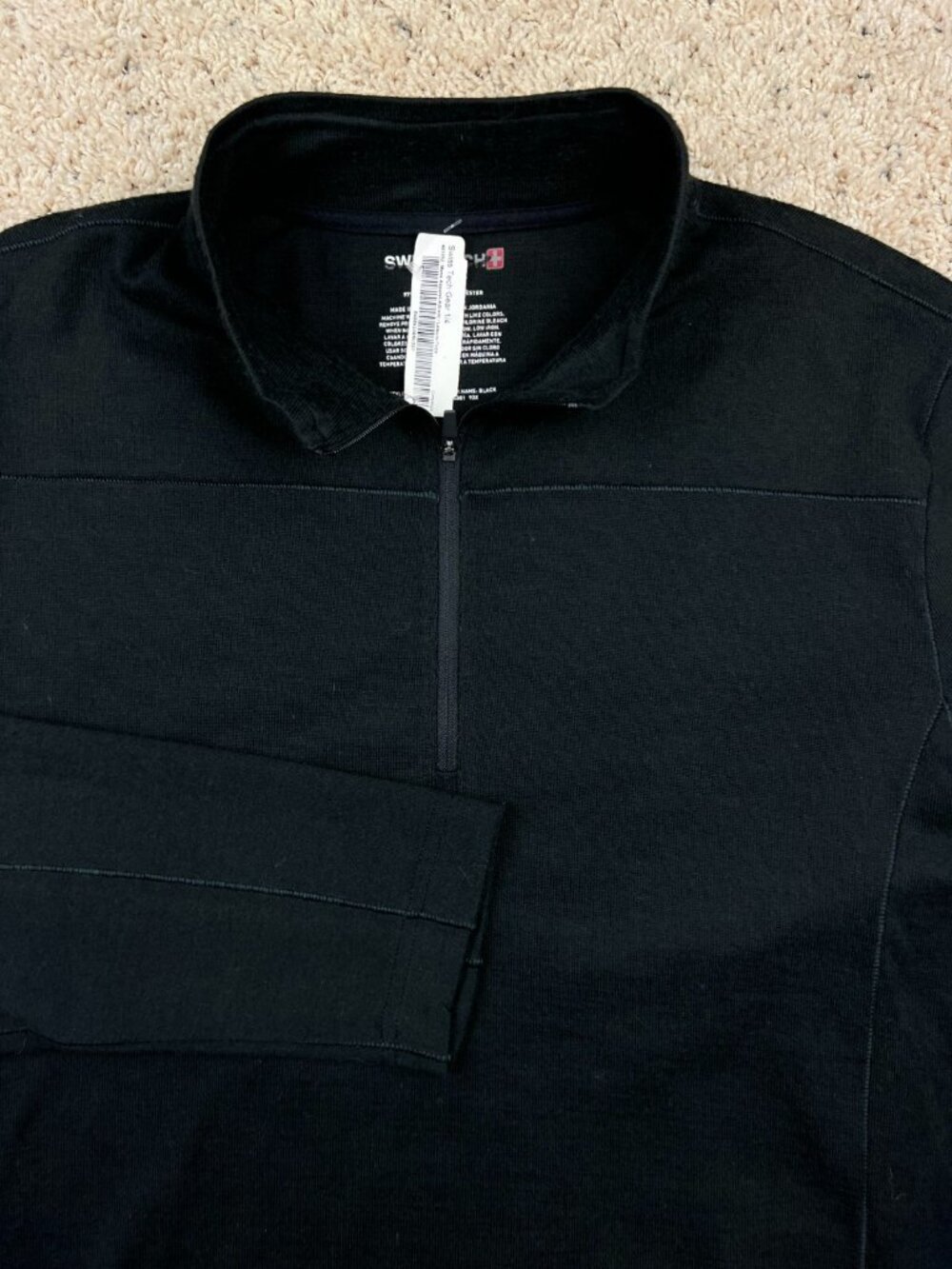 NWT Swiss Tech Sweater Mens XL 1/4 Zip Pullover Long Sleeve Stretch Athletic